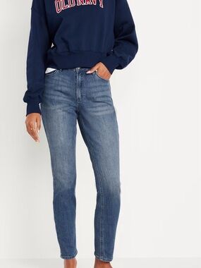 Old Navy Wow High-Rise Straight Jeans Medium Wash - 8 Tall